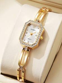 1pc Square Fashion Women's Watch, Digital Quartz Bracelet Watch - White - View 2