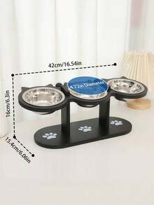 Elevated Cat Food Bowl, 3 Stainless Steel Raised Cat Bowls With Stand, 15°Tilted Cat Bowl For Small Dog, Cat Food And Water Bowl Set, Anti Vomitting, Whisker Fatigue And Dishwasher Safe - Natural
