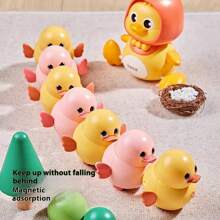 Musical Mother Duck With Baby Crawling Toy Electromagnetic Follow-Up Learning Walker, Best Gift For 6-12 Months Babies, Suitable For Christmas/Birthday/Party