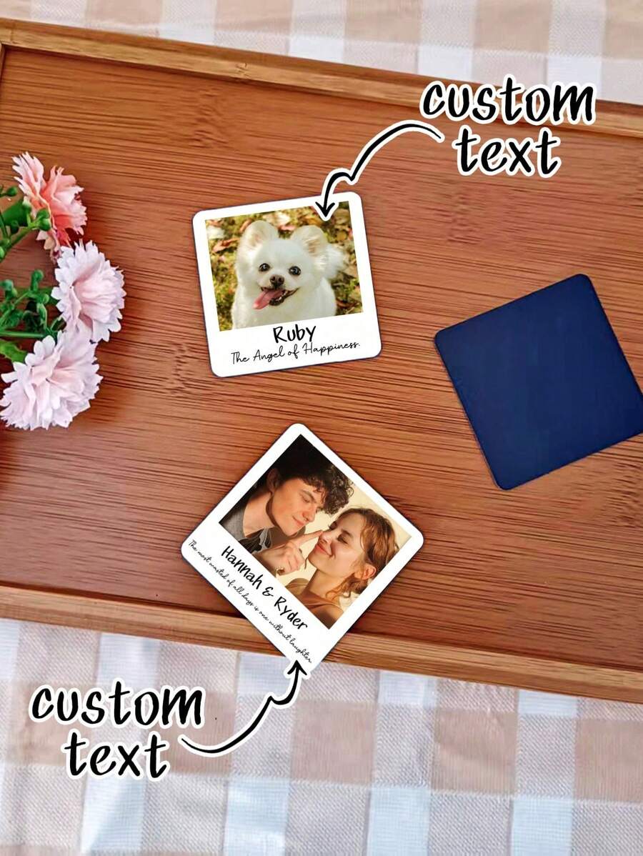 1 Piece Of Personalized Square Refrigerator Magnet. Customized Text And Photo Keychain Gift Sublimation Refrigerator Magnet Suitable For Home Kitchen Refrigerator Microwave Wall Door Decoration Or Office Calendar