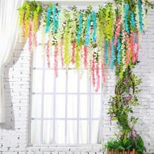 30/50pcs Artificial Wisteria Silk Flower Hanger Wedding Party Home Decoration Green Wall Garden Ceiling Flower Decoration, 1.64-Foot Artificial Flower Rope, Silk Wisteria Flower Wreath, Perfect Wedding Hanging Decoration, Suitable For Parties, Birthdays, Families, Valentine's Day, Gifts Graduation
