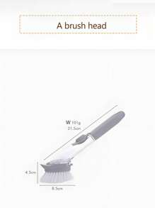 1pc Viral Liquid Refillable Long Handle Sponge Cleaning Brush, Multi-Functional Slouchy Dishwashing Brush With Replaceable Head, Can Add Detergent, Suitable For Kitchen, Restaurant