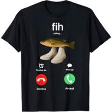 "Fih" Funny Misspelled Fish Meme, Simple Humor T-Shirt,100% Cotton Short Sleeve Classic Heavy Cotton T Shirt Printed Graphic Tee Women's Casual Short-Sleeved Top,Unisex Soft Fabric, Breathable, Comfortable Casual Fashion Short Sleeve T-Shirts Perfect For Summer