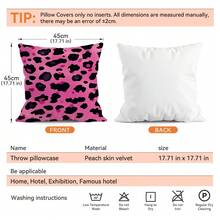 4pcs Pink Leopard Print Pillow Covers, Single-Sided Printed Cushion Covers, Suitable For Living Room, Bedroom, Home Decor, All Season - Multicolor - View 2