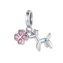1pc Pink Charm Cubic Zirconia Heart Shaped Pendant With Various Style Diy Necklace. Bracelet. Jewelry Decoration - Pink - View 12