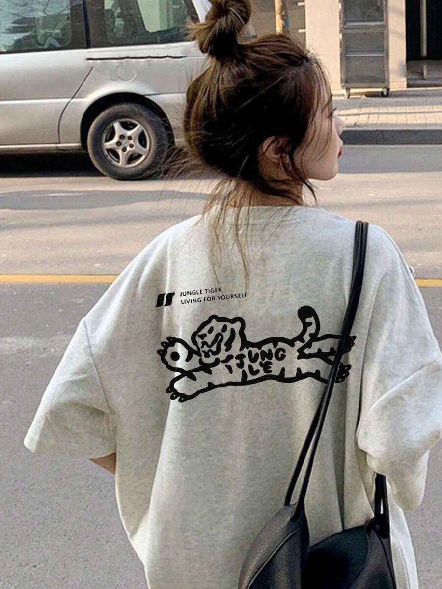 200g Cotton Women's Summer Short-Sleeved T-Shirt New For 2025 Print Design Resort Taste Tops That Are Easy To Match With Various Styles