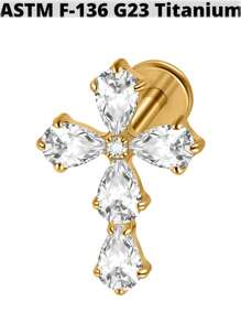 1PC G23 Titanium Zirconia Hexagram Lip Studs Internal Thread Zirconia Butterfly Ear Helix Tragus Cartilage Helix Earrings Body Piercing Jewelry