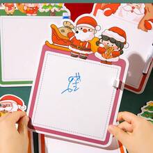 1/6 Stücke Weihnachts-Cartoon-Themen Zeichenbrett mit 1 Pinsel, Weihnachts-Handschrift-Brett als kleines Geschenk, süßer Schneemann & Rentier Mini-Zeichenbrett
