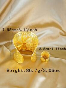 Afrikanische Manschetten-Armreifen mit Ringen als Hochzeitsbankett-Geschenke für Frauen, verstellbare Ringe, vergoldetes Armband, Luxus-Schmuckzubehör