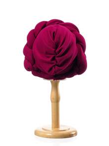 1pc  Plain  Rose    Casual    Polyester    Plain    Turban Hat  Daily - 黑色 - 查看 4