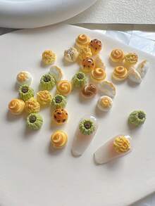 1 Pack 3D Resin Jewelry Decorations, Chinese Steamed Buns, Dumplings, Hamburgers, Bread Resin Accessories