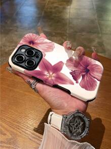 1 pieza Nuevo estuche de teléfono híbrido suave de TPU + PC a prueba de golpes y antideslizante con elementos románticos de color rosa dulce, patrón de conchas y estrellas de mar, compatible con Apple 16/16 Plus/16 Pro/16 Pro Max
