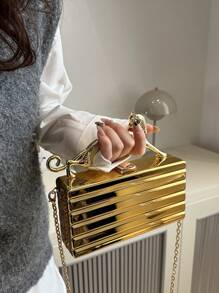 Luxury Gold Silver Women Party Evening Bag For Women Chain Clutch Handbag Purse Acrylic Transparent Crossbody Shoulder Bag Mini