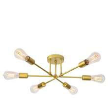 铁艺吸顶灯，多头现代简约创意树枝吊灯，适用于客厅、卧室、餐厅，北欧风格，不含灯泡 - 彩色 - 查看 15