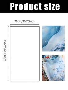 1pc Christmas Themed Decorative Door Flag, 78*156cm 2D Flat Blue Snowman House Snow Landscape, "Merry Christmas" Polyester Door Flag Banner, Christmas Door Cover, Suitable For Christmas Celebration Entrance Decoration, Winter Home & Yard Decor, Christmas Holiday Decoration Flag. - Multicolor - View 3