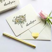 500 Stickers/Roll Matte Gold Round Heart Self-Adhesive Stickers Envelope Festival Baking Packaging Sealing Stickers - C332A - View 5