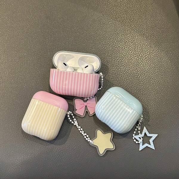 1 pieza Funda protectora única y linda a rayas para AirPods Pro de 1ra/2da/3ra/4ta generación de auriculares Bluetooth