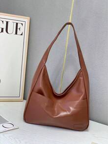 Borse a tracolla da donna - Marrone cioccolato [stile cerniera] - Visualizzare 1