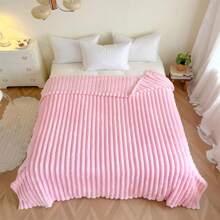 1条超柔软毛绒毯，蓬松人造毛皮装饰毯，适用于卧室，舒适法兰绒毯，适合情人节、圣诞节、万圣节、午睡、办公等场合，亦可作为礼物。 - 粉色 - 查看 4