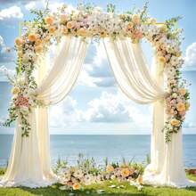 ID IDAODAN Square Balloon Arch Stand, 6.6x6.6 FT Gold Wedding Arch, Garden Arbor Garden Arches Metal Arch Backdrop Stand For Ceremony Party Birthday Bridal Anniversary Background Decoration - 金色 - 查看 6