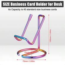 2 Pieces Metal Business Card Holder For Desk Cell Phone Stand Elegant Line Business Card Display Holder Stand Office Desktop ID Name Organizer-0382