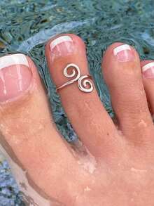 1 pieza Anillo de dedo del pie de plata de ley 925, joyería corporal delicada, adecuada para que las niñas se decoren en bailes y fiestas, regalo exquisito para los seres queridos - Bucle para los dedos del pie con envoltura inversa - Ver 3