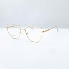 Women's Metal Cat Eye Glasses Frame, FASHION Model - Gold - View 2