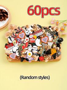5/10/15/30/40/50/60/75/85/95/100 pièces Broche mixte aléatoire (sans double), styles, motifs, formes variés, épingles en métal d'alliage, personnages de dessins animés mignons, assortiment aléatoire, accessoires décoratifs pour sacs, vêtements, accessoires de bureau, chemises, vestes, bijoux, Noël, Halloween
