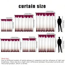 2pcs Elegant Red & White Art Deco Curtains - Durable 100% Polyester Fabric With Decorative Border, Light-Filtering For Living Room, Bedroom, Kitchen, Bathroom Decor (Rod Not Included), Kitchen Window Treatment | Decorative Curtains | Easyinstall Curtains, Curtains For Living Room