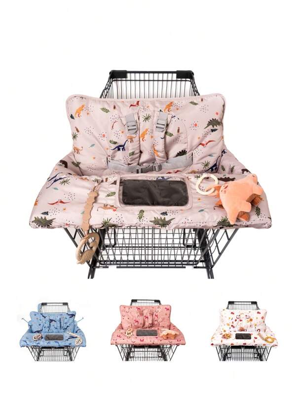 Shopping Cart Cover For Baby 2 In 1 High Chair Covers For Restaurant Comfortable Grocery Cart Seat Covers For Infant, Toddler Universal Suitable For Most Shopping Carts Machine Washable