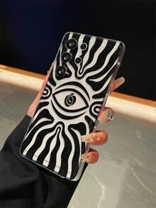 1pc Creative Eye Doodle Transparent Airbag Anti-Drop Phone Case, TPU Material, Suitable As Holiday Gift Compatible With IPhone XS/XS Max/XR/11 12 13 14 15 16 Pro/Pro Max/14 15 16 Plus And Series Phones - Multicolor - View 5