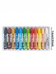 36 Colors/24 Colors/12 Colors Hexagonal Oil Painting Stick Double-Ended Washable Crayon Non-Dirty Hand, Christmas Coloring Gift - Multicolor - View 2