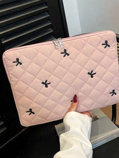 多功能笔记本电脑包，带蝴蝶结，笔记本电脑保护套，适用于 13、13.3、14、15、16 英寸笔记本电脑、笔记本、Chromebook，适合女性，是送给老师的绝佳礼物，可作为背包、大学、返校季、教室和笔记本电脑保护套使用。