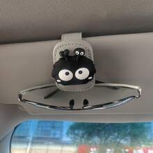1 Magnetic Car Sun Visor Glasses Holder - Adorable Coal Elf Design, Stylish Glasses Holder With Strong Magnetic Mount, Car Accessory (Black/Gray/Beige/Red), Car Decor, Fun Design, Secure Magnetic Attachment, Fashionable Car Glasses Holder - màu đỏ - Xem 7