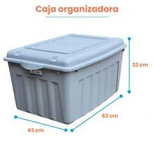 Caja Organizadora de Plástico 53 Litros Con Tapa Estilo Ferretera Herramientas Orden - Gris - Ver 10