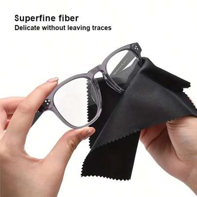 Black Ultra-Fine Microfiber Cleaning Cloth, A Gentle And Reusable Lens Cleaning Cloth Suitable For Eyeglasses, Phone Screens, Camera Lenses And Jewelry. Made Of Black Fine Fabric To Reduce Static, High-Quality Multi-Layer Design, Durable And Soft.