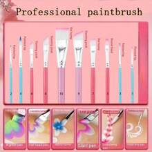 10pcs Body Art Brush Set - Hypoallergenic Nylon Bristles For Face/Body/Nail Painting | Multi-Angle Tips With Dual-Texture Design, Ideal For SFX Makeup, Bridal Henna & Costume Parties,Back To School,School Supplies - Multicolor - View 14