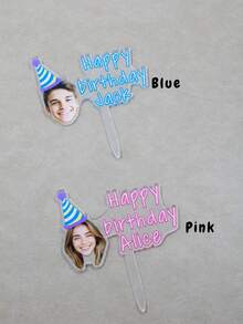 Customized Face Paper Cupcake Toppers, Personalized Acrylic Cake Decorations, Customized Text & Photo Paper Cupcake Decorations, Wedding Cake Decor, Rustic Wedding Decor, Customized Photo Graduation Cake Decor, Party, Anniversary, Birthday Gift, Friends, Students, Mothers, Couples, Besties, Men - Style a - View 4
