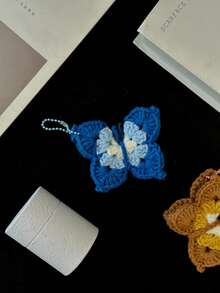 5/10PCS Crochet Butterfly Keychain – Women's Bag Charm, Stylish Handbag Accessory, Purely Handmade Bag Pendant, Backpack Decoration, Concert Support Trinket, A Lovely Gift For Girls And Mothers (Approximately 3.94 Inches)