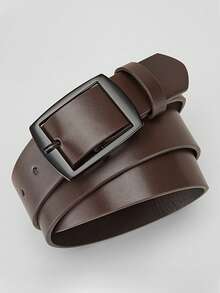 2条装新款时尚奢华男士腰带，PU皮革材质，金属针扣，高品质知名品牌设计师腰带，尺码齐全，适合S码及以上男士，是秋季、万圣节、秋冬季的理想礼物配饰，也适合青少年、青年、男士，休闲、户外、运动、度假、毕业、生日、日常穿着。 - 黑色+棕色 - 查看 4