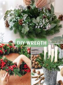 10pcs Artificial Pine Branches, Fake Pine Stems, Green Pine Branches For Christmas Wreaths, Christmas Trees, Closet DIY, Winter Home Decor - Multicolor - View 5