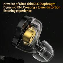 C C A CCA CRA PRO 升级版有线入耳式耳机，超薄振膜动圈驱动单元 IEM，清晰通话 HiFi，有线耳塞，带可拆卸免费线缆（黑色） - 黑色 - 查看 6