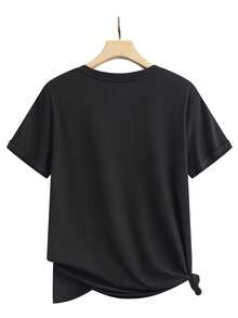 Unisex Women's Casual T-Shirt, Colorful "ZUMBA" Print - Short Sleeve, Round Neck, Machine Washable, Suitable For Spring/Summer/Autumn, Spring Summer Top |  Fabric For Brightly Printed Tops - 黑色 - 查看 2