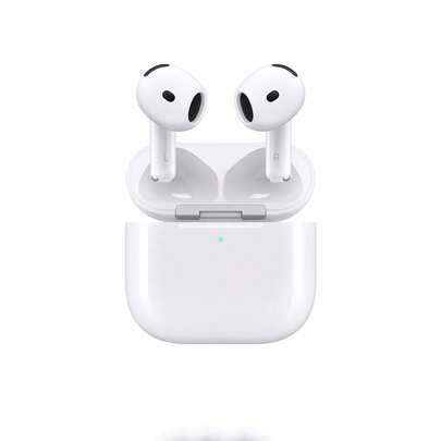 Apple AirPods 4 Bluetooth Earphones With Adaptive Audio, Transparency Mode, Dust And Sweat Resistance, And Water Resistance For Comfortable, Long Battery Life And Spatial Audio.