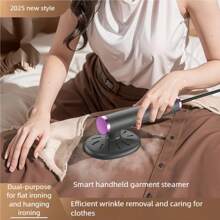 OBOVAY 1件装专业迷你蒸汽熨斗，手持便携式衣物蒸汽熨烫机，USB供电，干湿两用，适用于熨烫各种面料 - 彩色 - 查看 4