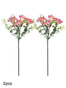 2/4 件人造浆果茎水果假塑料浆果植物冬青果人造浆果茎花喷雾浆果，逼真绿色浆果带茎情人节仿真花，用于冬青圣诞节假期和家居装饰 DIY 浆果树干家庭厨房派对中心装饰花环装饰，人造花塑料