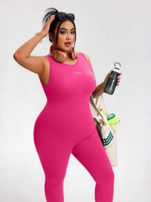 TCVC 大码女式无缝时尚露背 V 型背连体裤，透气舒适深 V 露背紧身衣，高弹力紧身收腹修身连体裤，针织面料亲肤吸湿排汗，欧美街头风格，适合户外散步、购物、旅行、办公室，用途广泛 - 粉色 - 查看 3