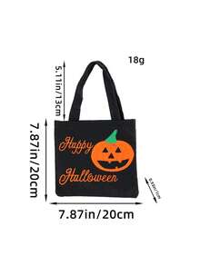 Halloween Pumpkin Tote Bag, Cloth Gift Bag For Halloween Products, Trick Or Treat Candy Bag