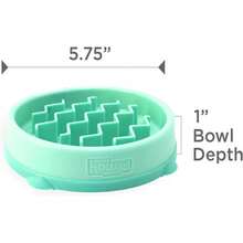 Outward Hound Fun Feeder Slo Bowl, Medium Slow Feeder Dog Bowl, 2 Cups, Turquoise