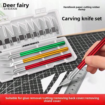 13 قطعة مجموعة أدوات نحت، سكين نحت من السبائك المعدنية، أدوات حرفية يدوية للنحت على الخشب وقص الورق والنماذج